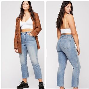Free People CRVY High-Rise Vintage Straight Jeans